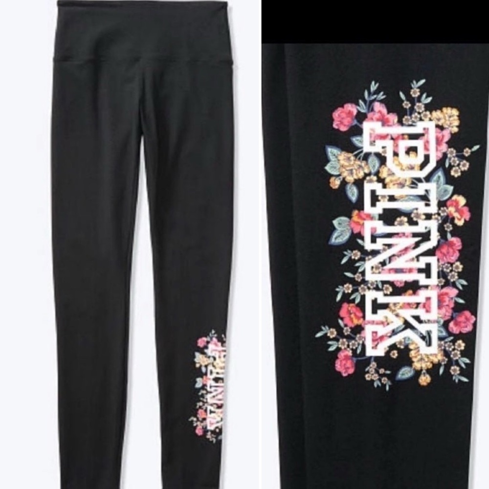 VS PINK FLORAL LEGGINGS L